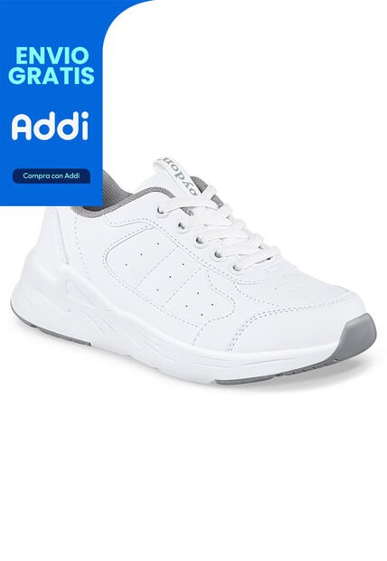 Tenis Colegio Neril C Blanco-Gris Para Niño Y Niña Croydon