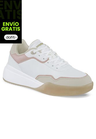 Tenis Keilen Blanco-Café Para Mujer Croydon Croydon