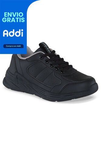 Tenis Colegio Neril C Negro-Gris Para Niño Y Niña Croydon Croydon