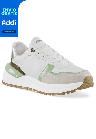 Tenis Urbanos Laudit Blanco-Verde Croydon Para Mujer Croydon