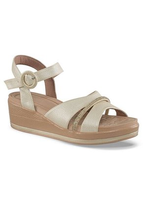 Sandalias Tacón Genoveva Oro Croydon Para Mujer