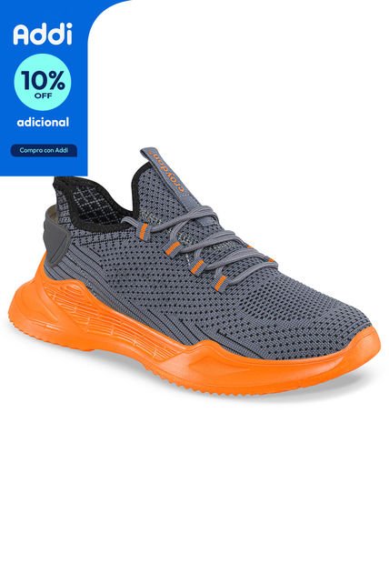 Tenis Running Wuwa Gris-Naranja Para Hombre Croydon