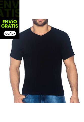 Camiseta Cuello V Negro Para Hombre Croydon Croydon