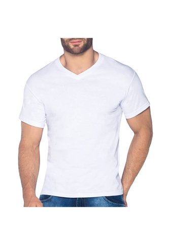 Camiseta Cuello V Blanco Para Hombre Croydon Croydon