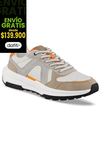 Tenis Urbanos Yabar Beige-Gris Croydon Para Hombre Croydon