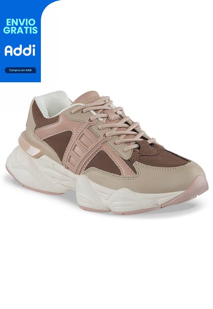 Tenis Urbanos Nado Beige-Café Croydon Para Mujer