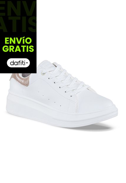 Tenis Urbanos Euforia Blanco-Beige Croydon Para Mujer