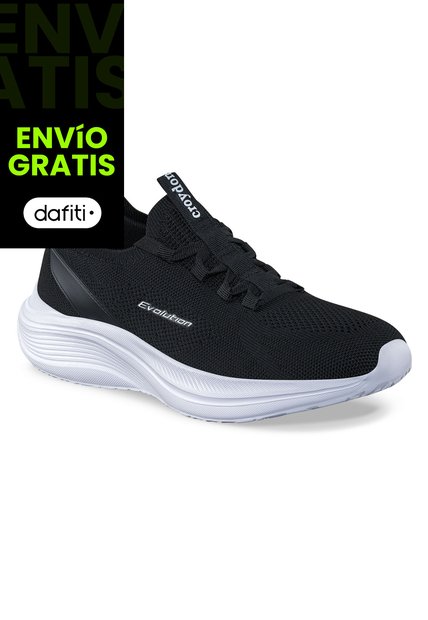 Tenis Para Caminar Vorinux Negro-Blanco Croydon Para Hombre