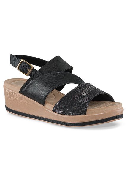 Sandalias Tacón Whitni Negro Croydon Para Mujer