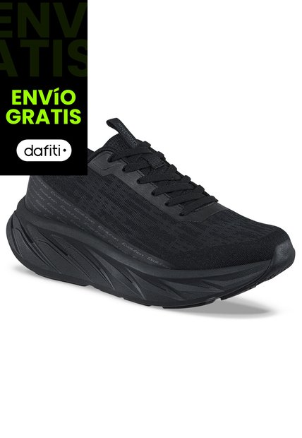 Tenis Running Hebar Negro-Negro Croydon Para Mujer