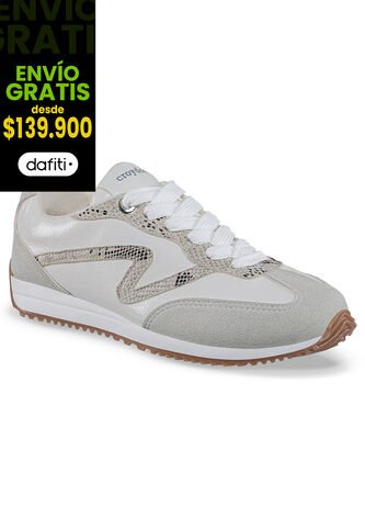 Tenis Urbanos Quimbaya Blanco-Gris Croydon Para Mujer Croydon