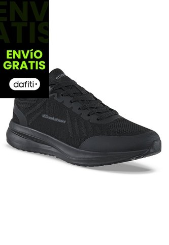 Tenis Running Deno Negro-Negro Croydon Para Hombre Croydon