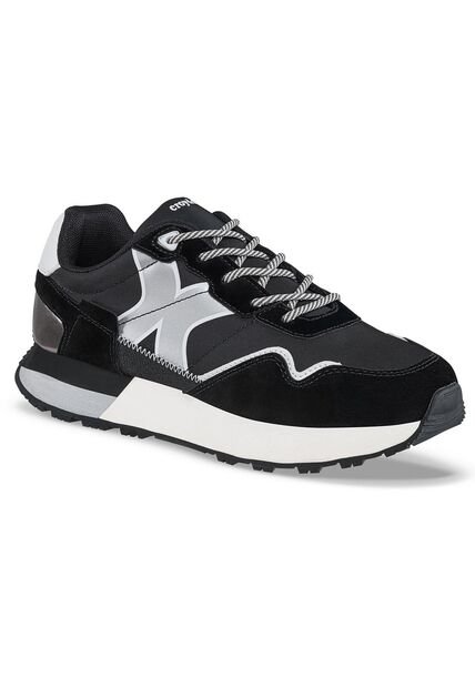 Tenis Urbanos Terniza Negro-Plata Croydon Para Mujer