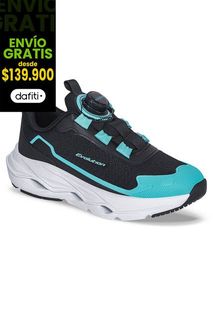 Tenis Running Graw Negro-Agua Croydon Para Niña