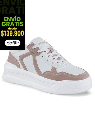 Tenis Casuales Danz Blanco-Rosa Croydon Para Mujer Croydon