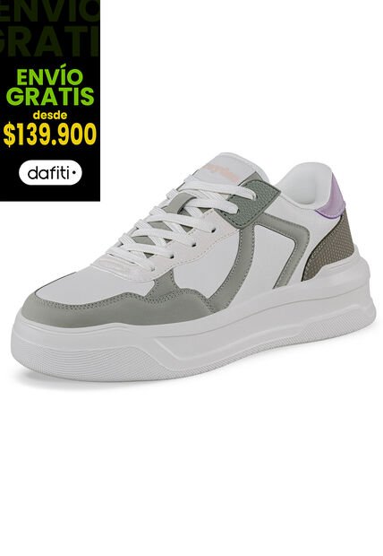 Tenis Casuales Danz Beige-Verde Croydon Para Mujer