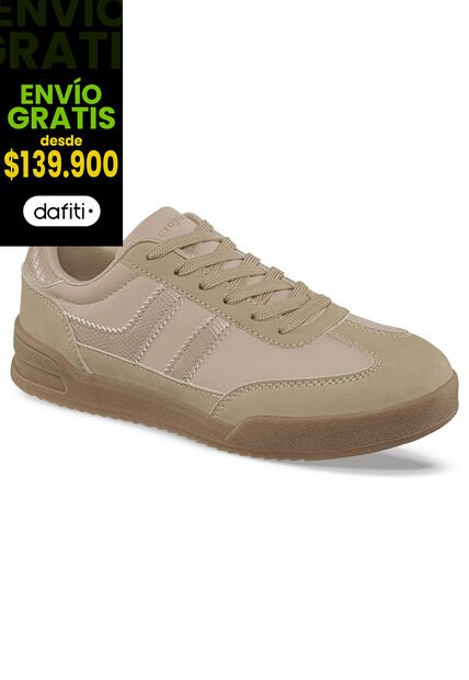 Tenis Casuales Lizon Beige Croydon Para Mujer