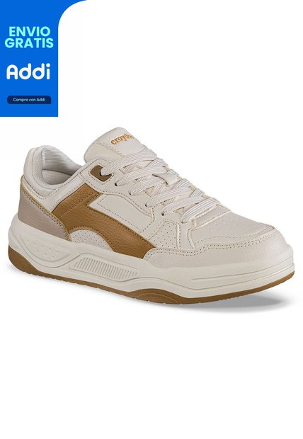 Tenis Urbanos Derme Beige-Café Croydon Para Mujer