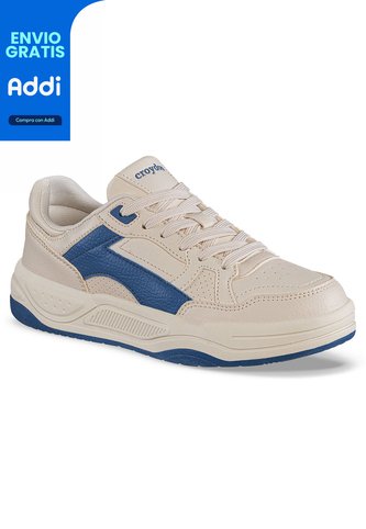 Tenis Urbanos Derme Beige-Azul Croydon Para Mujer Croydon