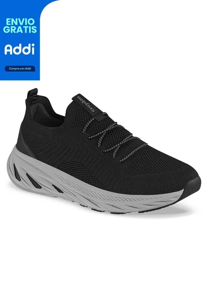 Tenis Para Caminar Sefican Negro Croydon Para Hombre