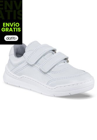 Tenis Colegio Roblo Velcro Blanco Para Niño Y Niña Croydon Croydon