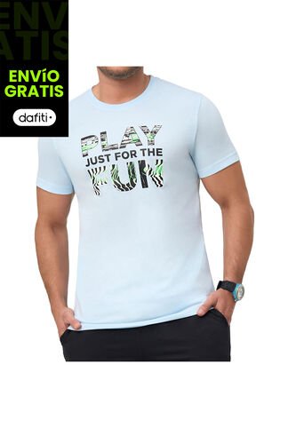 Camiseta Play Azul Celeste Croydon Para Hombre Croydon