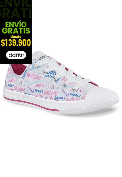 Tenis Casuales Charming Bajo Blanco Croydon Para Niña