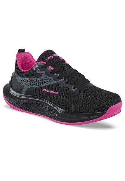 Tenis Running Fibyn Negro Croydon Para Mujer