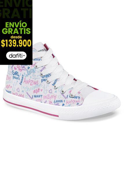 Botines Charming Alto Blanco Croydon Para Niña