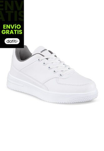 Tenis Colegio Shopir C Blanco-Gris Para Niño Y Niña Croydon Croydon