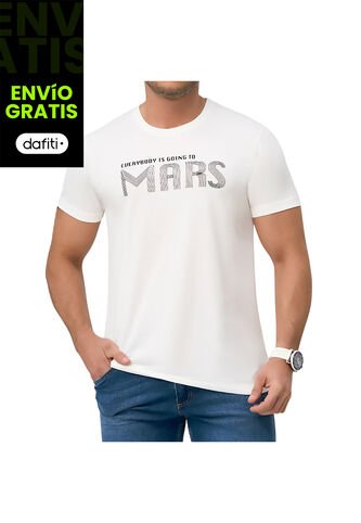 Camiseta Espampada Mars Marfil Croydon Para Hombre Croydon