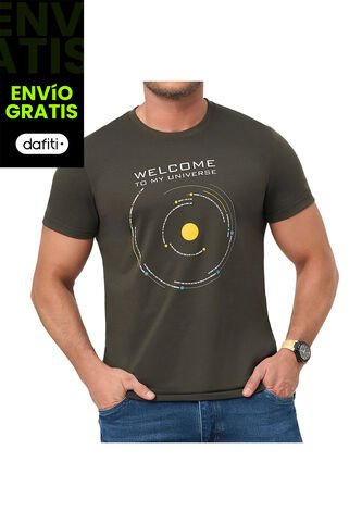 Camiseta Galaxy Verde Militar Croydon Para Hombre Croydon