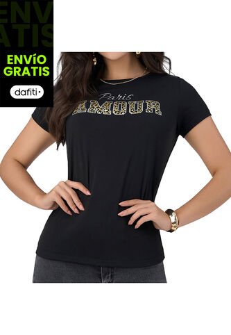Camiseta Rochi Negro Croydon Para Mujer Croydon
