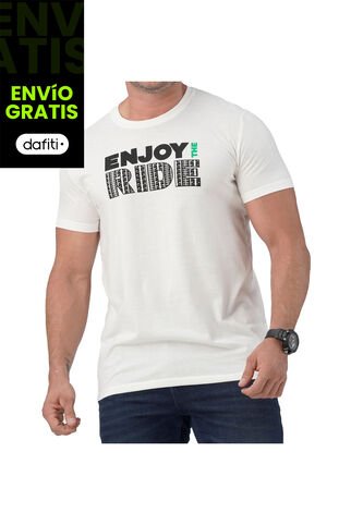 Camiseta Juan Estampada Marfil Croydon Para Hombre Croydon