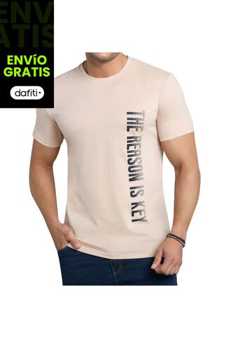 Camiseta Antonio Estampada Beige Para Hombre Croydon Croydon