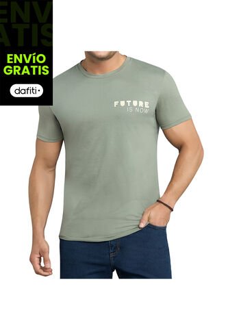 Camiseta Julio Estampada Verde Militar Para Hombre Croydon Croydon