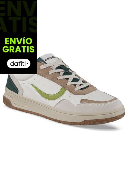 Tenis Urbanos Vonog Beige-Verde Croydon Para Hombre