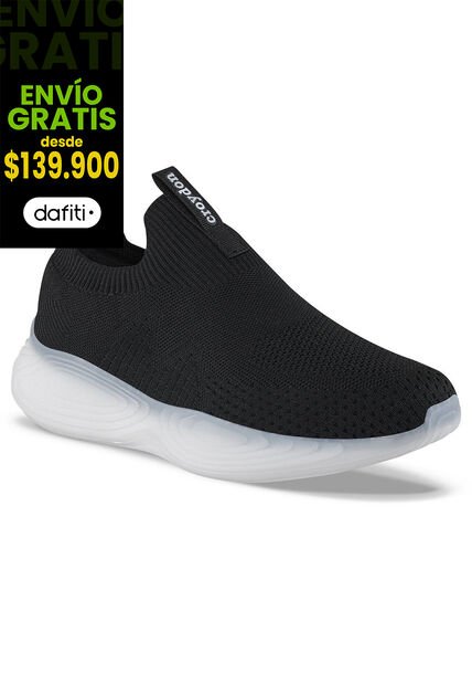 Tenis Para Caminar Shimin Negro-Blanco Croydon Para Hombre