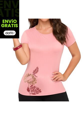 Camiseta Jazmin Rosa Para Mujer Croydon Croydon