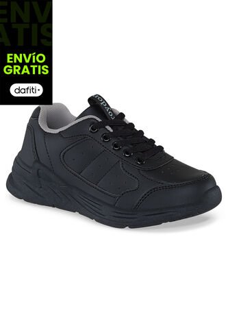 Tenis Colegio Neril C Negro-Gris Para Niño Y Niña Croydon Croydon