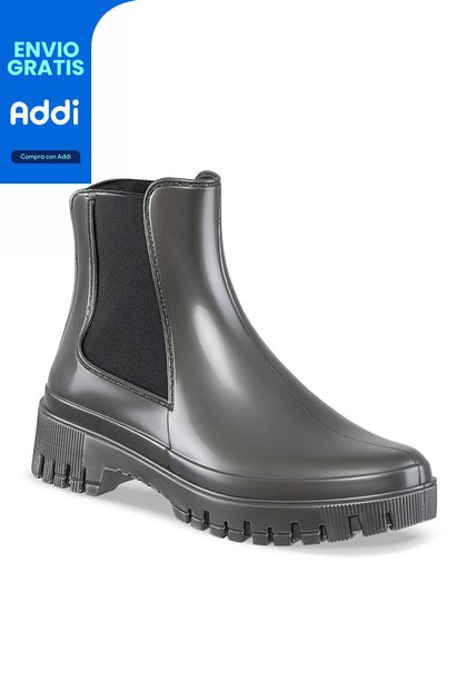 Botines Lluvia Kathie Gris Croydon Para Mujer