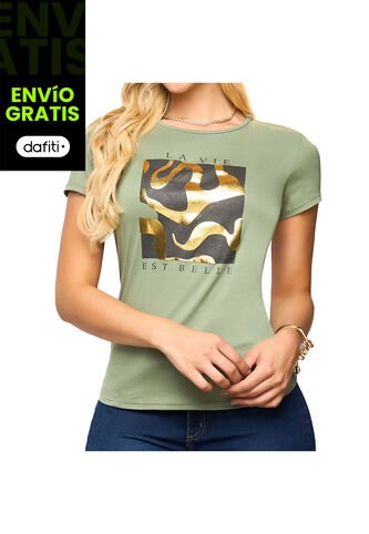 Camiseta Olivia Verde Croydon Para Mujer Croydon