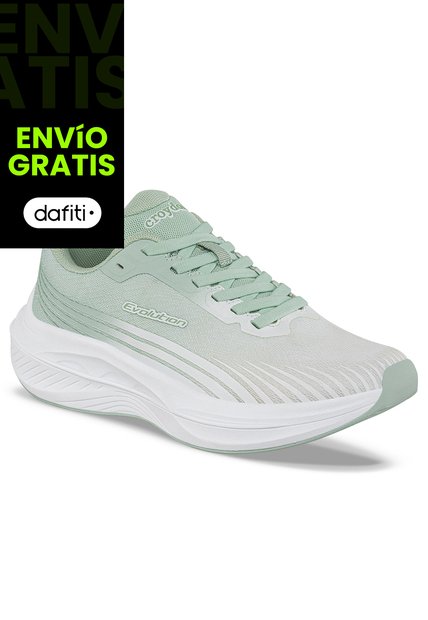 Tenis Running Lafog Blanco-Verde Croydon Para Mujer