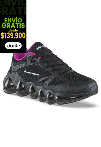 Tenis Running Sitalo Negro-Fucsia Croydon Para Niña Croydon