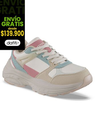 Tenis Urbanos Dosher Beige-Rosa Croydon Para Niña Croydon