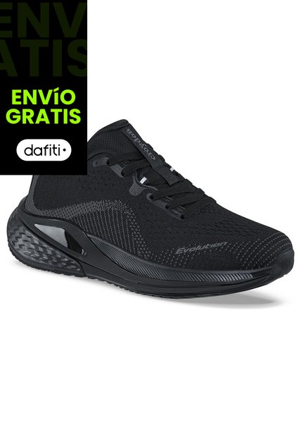 Tenis Running Neldra Negro-Negro Croydon Para Hombre