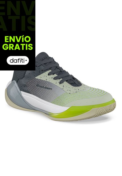 Tenis Basketball Qibar Gris-Verde Croydon Para Hombre