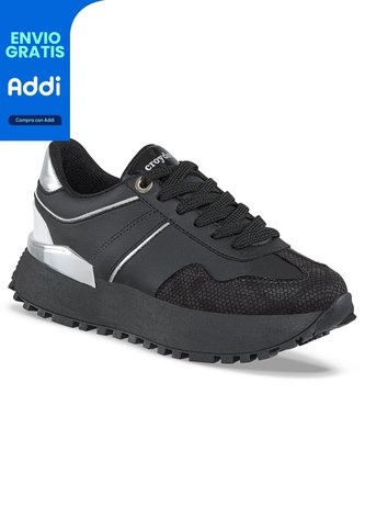 Tenis Urbanos Letizia Negro-Negro Para Mujer Croydon Croydon