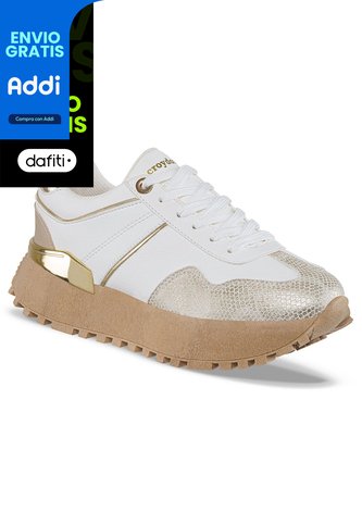 Tenis Urbanos Letizia Blanco-Oro Para Mujer Croydon Croydon