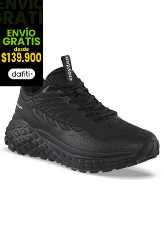 Tenis Trail Running Libir Negro-Negro Croydon Para Hombre Croydon